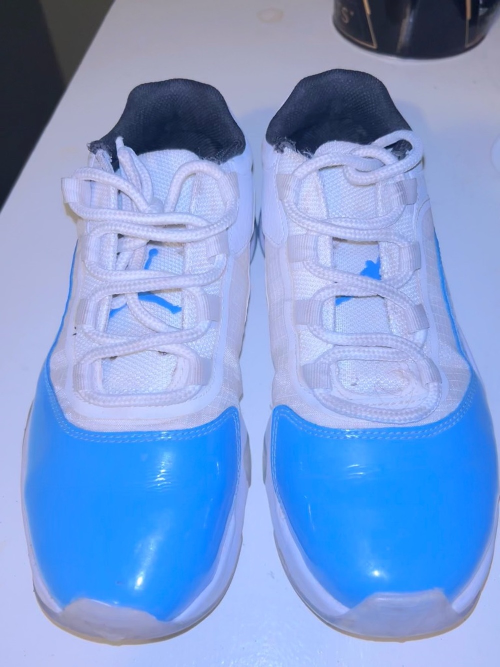 Jordan Kids White and Bright Blue Low-Top Sneakers